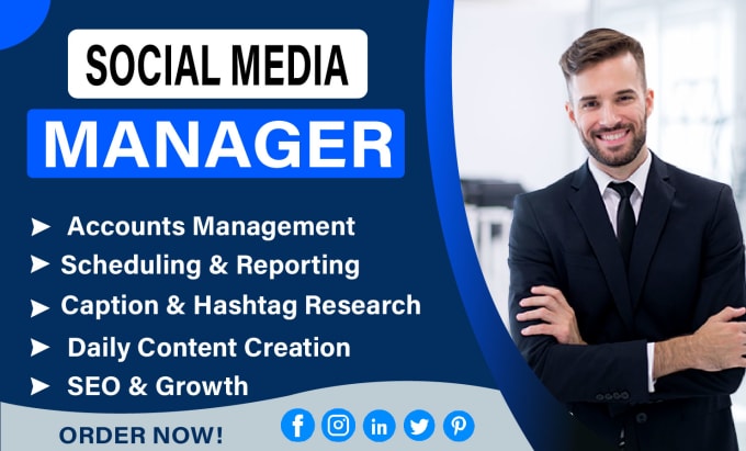 Gig Preview - Be your social media marketing manager and content creator