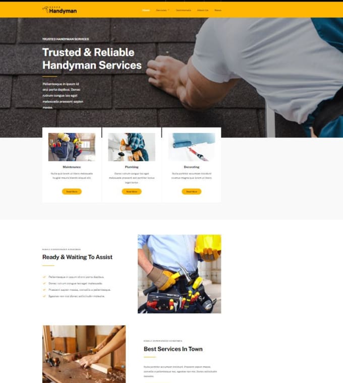 Gig Preview - Develop a handyman website for your business