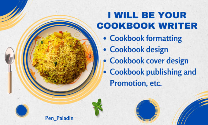 Gig Preview - Write food recipe book cookbook writer cookbook recipe cover design food blog