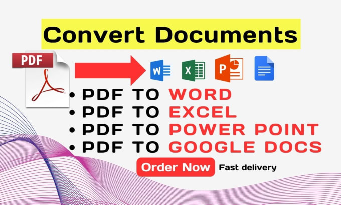 Gig Preview - Do convert pdf to word, image to word, pdf to excel