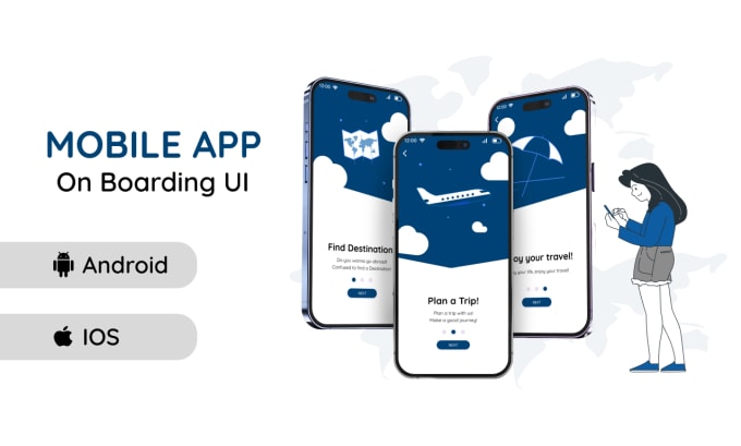 Gig Preview - Design mobile app onboarding screen and splash screen