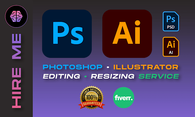 Gig Preview - Resize or edit your photoshop, illustrator files