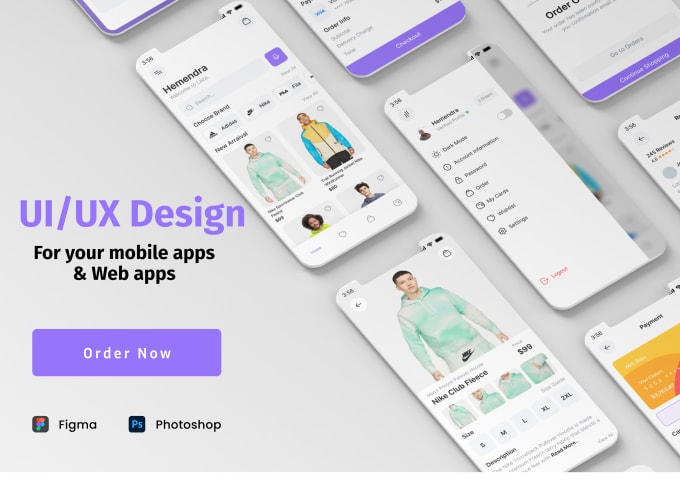 Gig Preview - Do website ui ux design and mobile app ui ux design