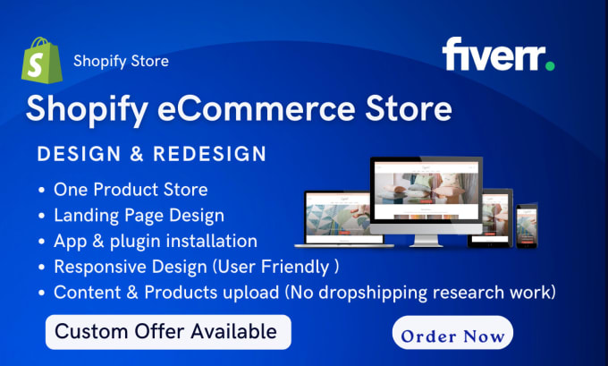 Gig Preview - Create shopify store design shopify website redesign