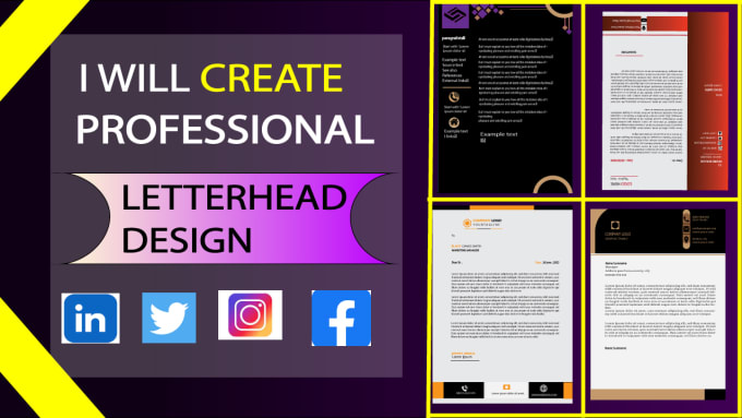 Gig Preview - Create for you minimal editable business letterhead design