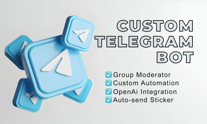 Gig Preview - Build telegram bot ai charbot voiceflow custom bot telegram moderator python