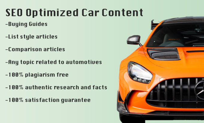 Gig Preview - Write engaging and SEO optimized car blog posts and articles