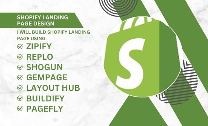 Gig Preview - Build or clone shopify landing page using, zipify, replo, shogun, gempage