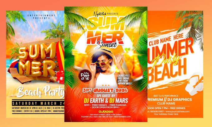 Gig Preview - Do summer, club, vacation, event, club flyer design