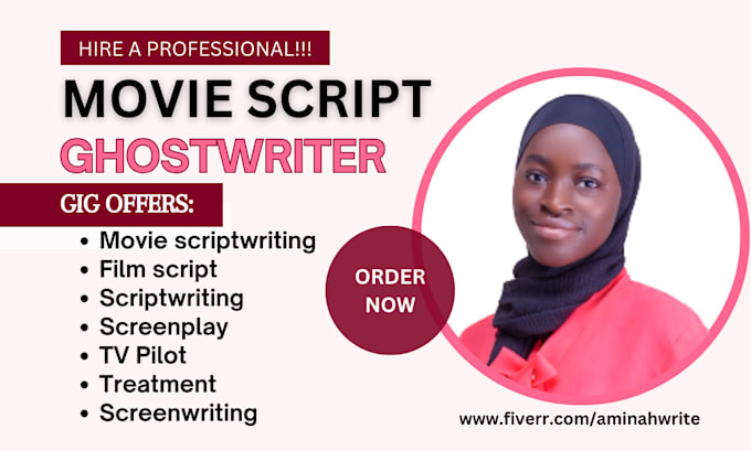 Gig Preview - Write movie script,movie script writing, film script as movie script ghostwriter