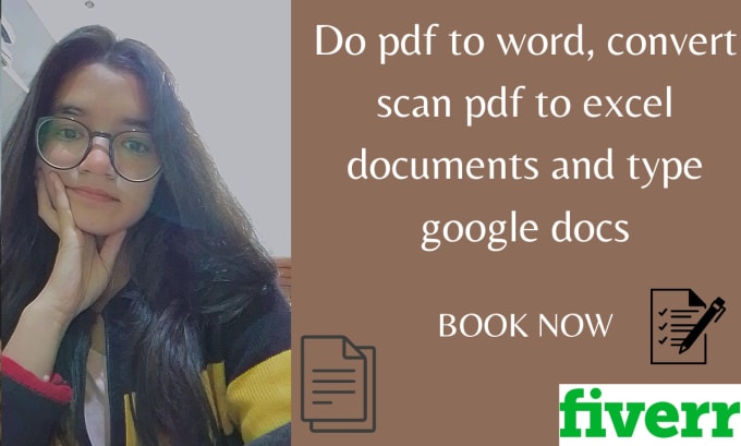 Gig Preview - Do PDF to word, convert scan pdf to excel, typing google docs