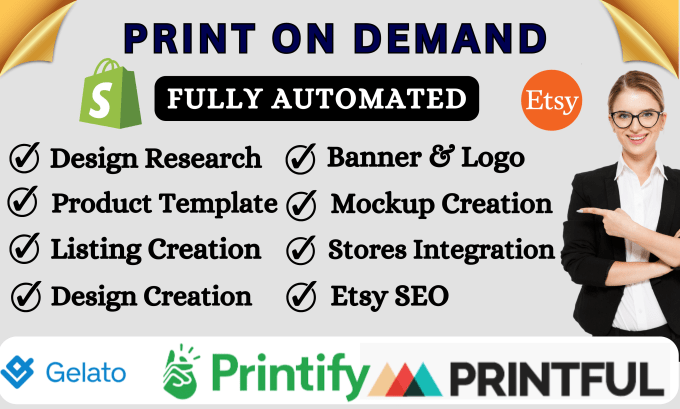 Bestseller - setup etsy, shopify print on demand dropshipping store with printify, etsy pod