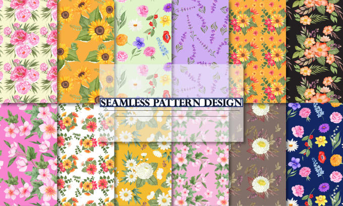 Gig Preview - Do watercolor floral seamless pattern for textile or any print