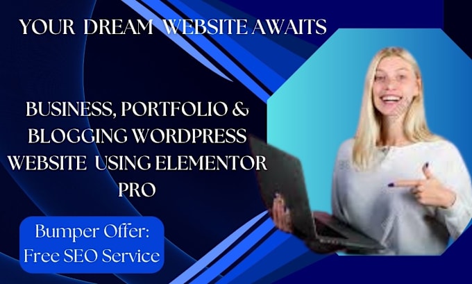 Gig Preview - Design a business, portfolio and blogging wordpress website using elementor pro