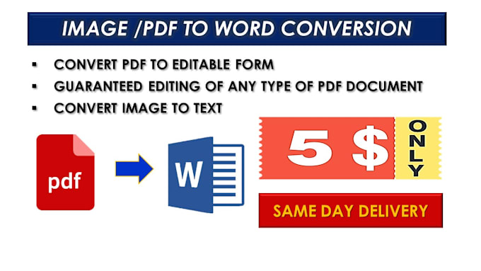 Gig Preview - Convert image and pdf to word