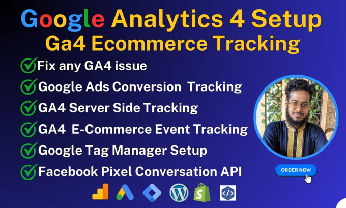 Gig Preview - Fix or setup google analytics 4, facebook conversion API tracking via GTM