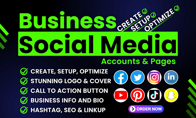 Gig Preview - Create social media accounts professionally and set up business pages