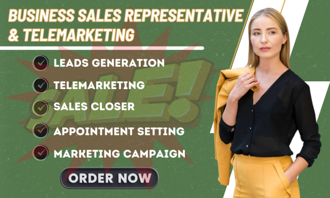 Gig Preview - Do sales representative, telemarketing, sales closer, and lead generation