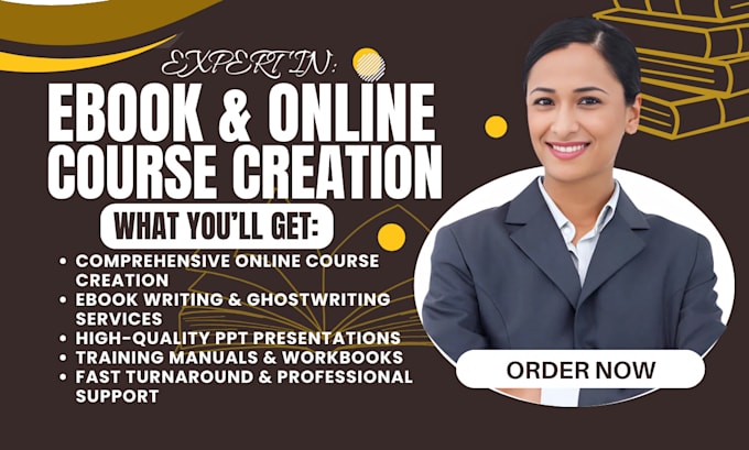 Gig Preview - Create ebook online course, course creation, PPT, book formatting for amazon KDP