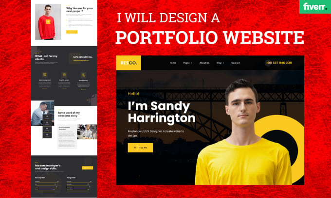 Gig Preview - Design personal portfolio website, wordpress resume website, business website