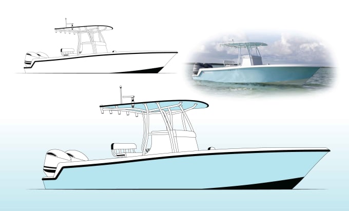 Gig Preview - Drow your boat vector design line art illustration