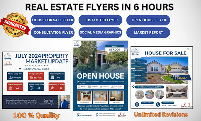 Gig Preview - Design house sale and just listed property real estate flyer