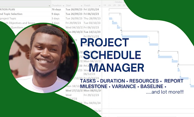 Gig Preview - Be your project schedule manager with microsoft project