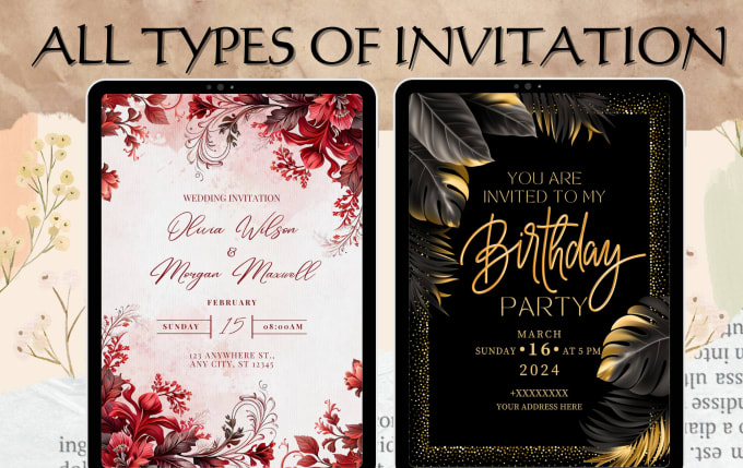 Gig Preview - Design party invitation canva template and all invitation