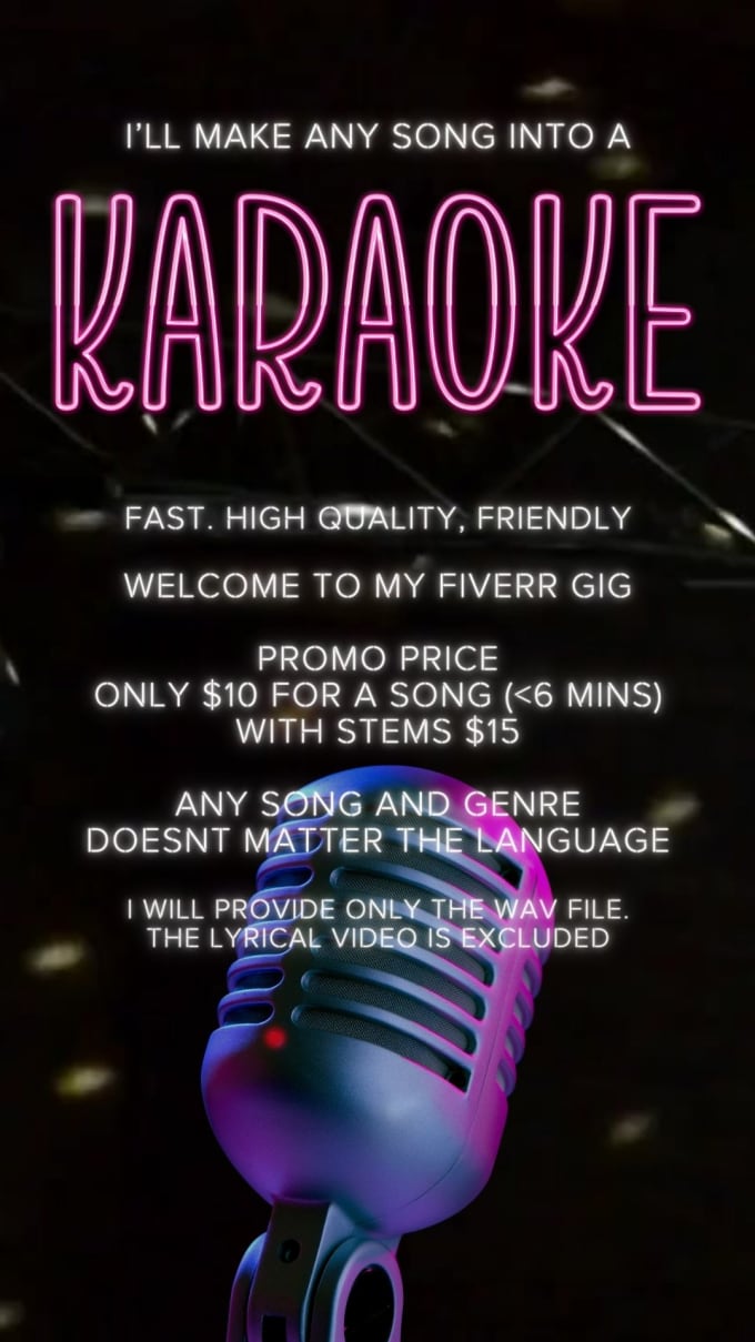 Gig Preview - Create a karaoke version or extract stems of any song you like