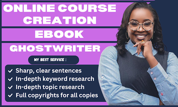 Gig Preview - Ebook online course create online course creation ebook writer ebook ghostwriter