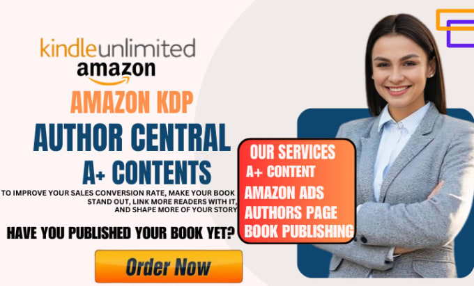 Gig Preview - Edit, design amazon kdp a plus content author central page kdp book publishing