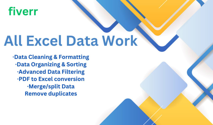 Gig Preview - Do excel work data cleaning and visualization