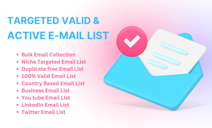 Bestseller - provide niche targeted email list from any country