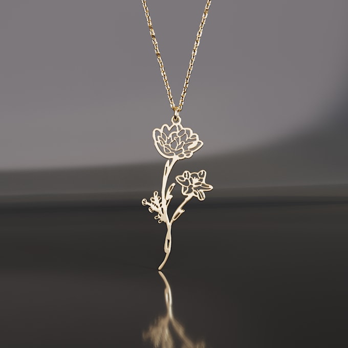 Gig Preview - Create stunning 3d name necklace designs with lifelike renderings