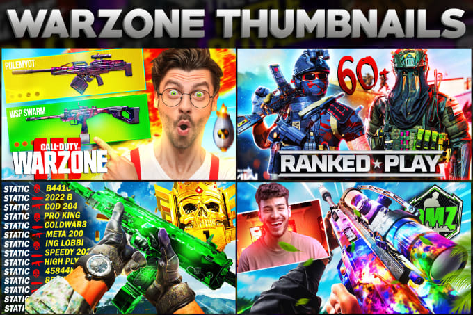 Bestseller - design call of duty warzone gaming thumbnail