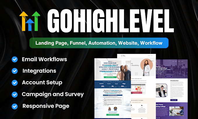 Gig Preview - Be your high level, automation ,workflows, website, funnels, landing page expert