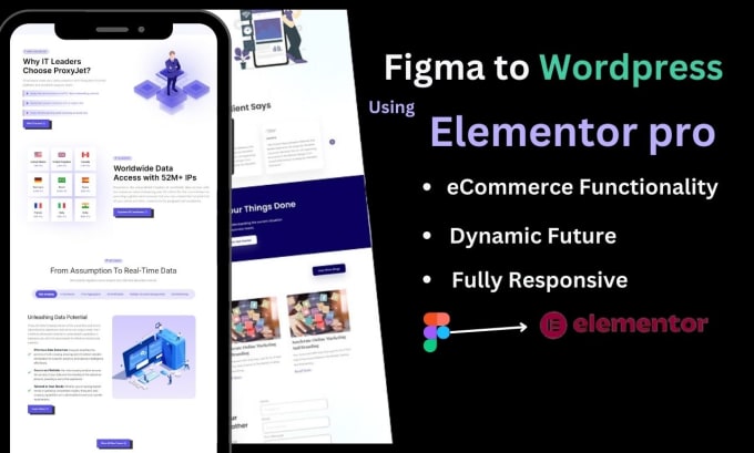 Gig Preview - Build figma to wordpress elementor or crocoblock dynamic future