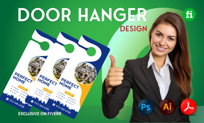 Gig Preview - Do custom door hangers design for business