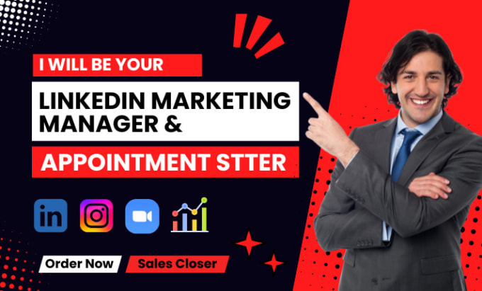 Gig Preview - Be your b2b linkedin marketing manager and appointment setter