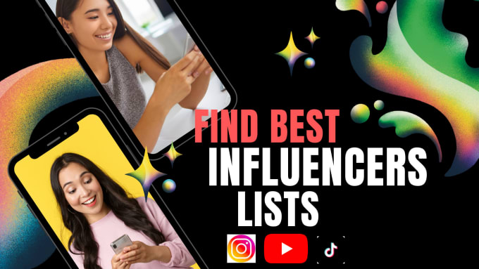 Gig Preview - Identify best instagram, youtube, tiktok influencer emails list for you