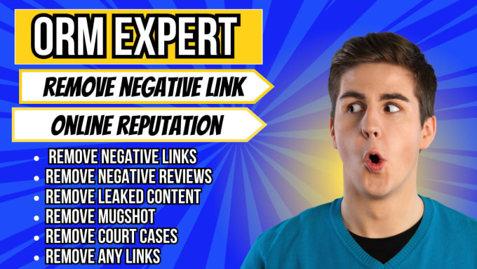 Gig Preview - Negative links remove mugshot or negative link orm bad article and bad link dmca