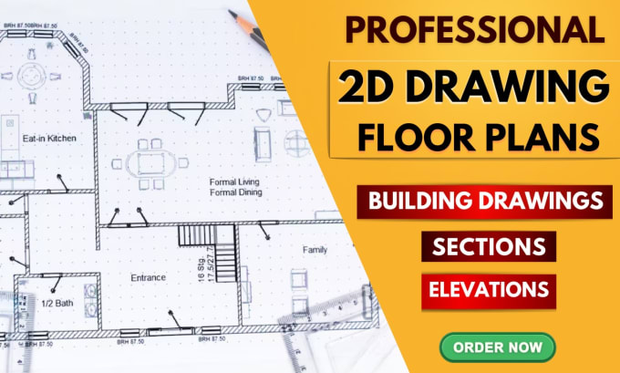 Gig Preview - Drafting autocad 2d, floor plans, sections, elevations