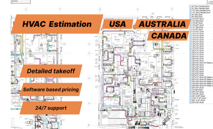 Gig Preview - Precise mechanical takeoff plus cost estimation in 24hours