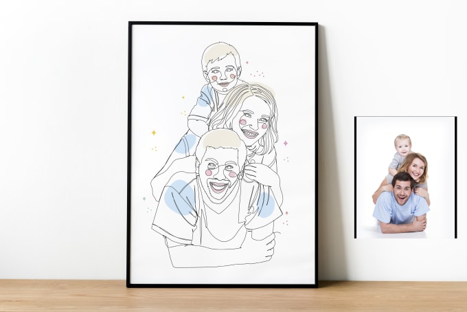 Gig Preview - Draw one line art portrait illustration from your photo