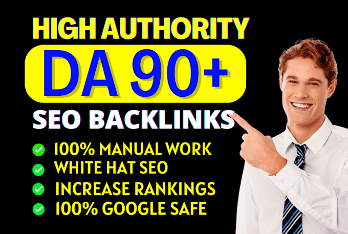 Gig Preview - High da backlinks dofollow white hat SEO link building