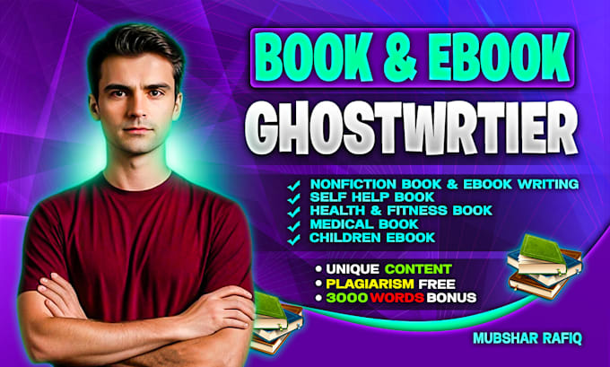 Gig Preview - Ebook ghostwriter, KDP book writer, ghost book writer, nonfiction ghostwriter