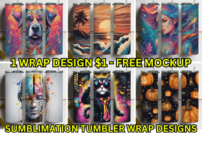 Gig Preview - Do quick sublimation tumbler wrap designs