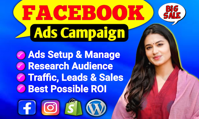 Gig Preview - Setup,run your facebook ads campaign, ads manager,fb marketing lead generation