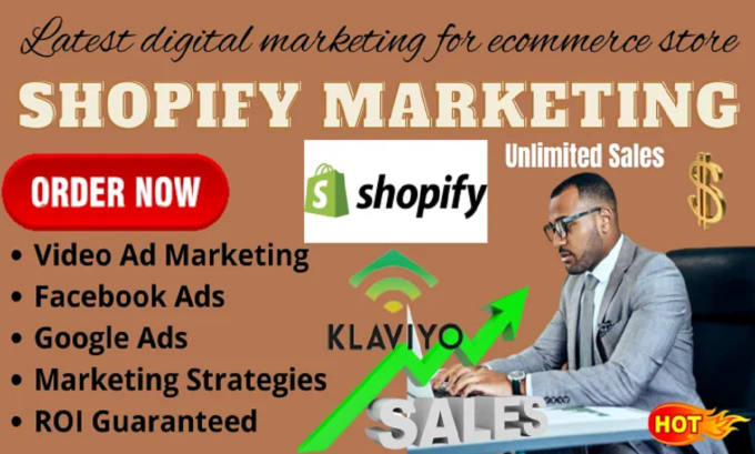 Gig Preview - Do shopify marketing website traffic ecommerce marketing sales