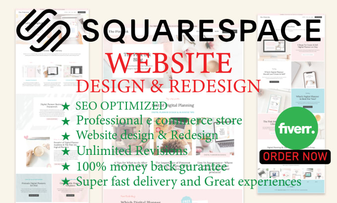 Gig Preview - Do professional squarespace website design, redesign and SEO